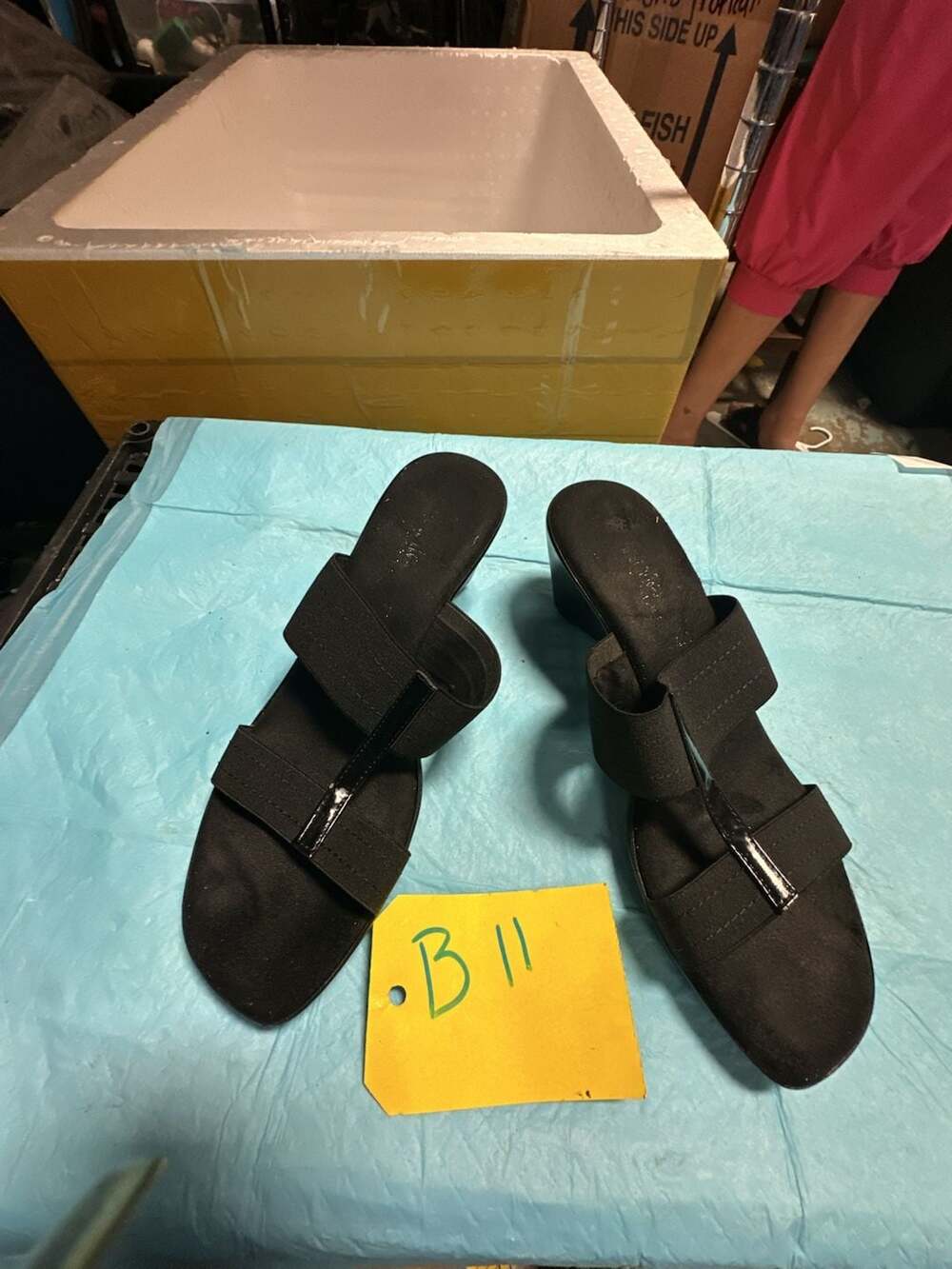 Bonnie Black Elastic Wedge Sandals Made in Italy